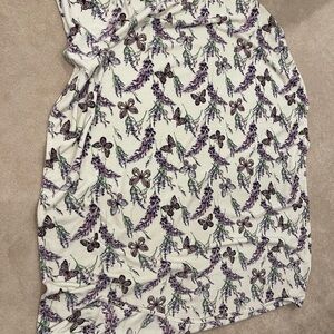 White Purple Lavender Butterfly Floral Flower Spring Throw Blanket